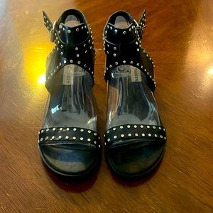 Steve Madden Gila black leather stud sandals